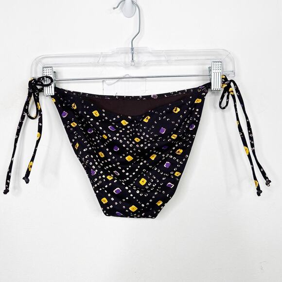 NWT ULLA JOHNSON | Zena Square Printed Side Tie Bikini Bottom Sz. Medium - Picture 3 of 3